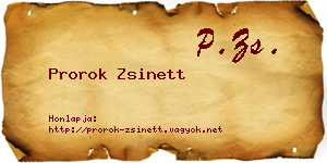 Prorok Zsinett névjegykártya